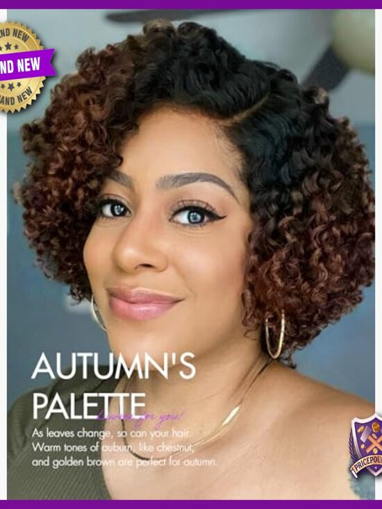 8 Inch Kinky Curly Human Hair Wig Glueless HD Lace Closure Pre Cut main image 5